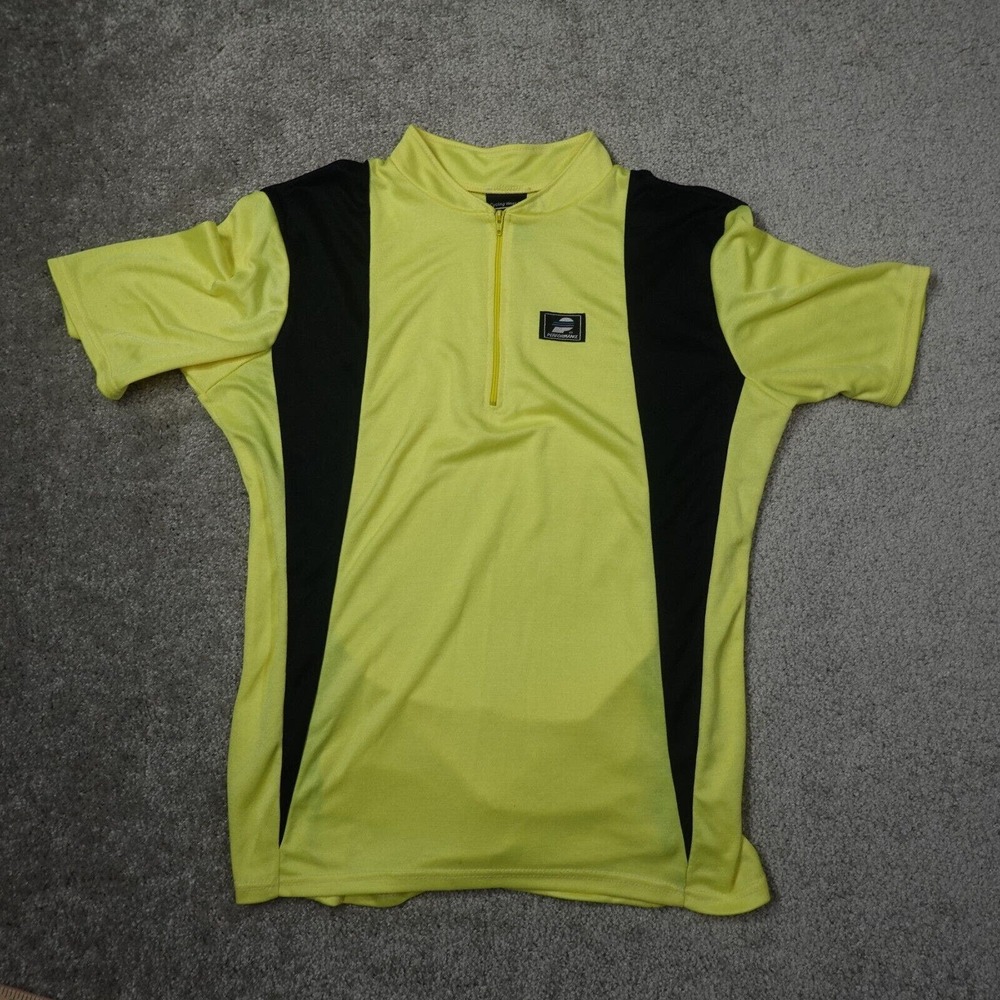 Vintage PERFORMANCE Cycling Shirt Mens Medium Yellow Pockets Made in USA
